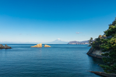 雲見海岸から望む駿河湾と富士