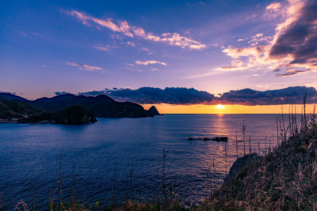 夕焼けの駿河湾@岩地