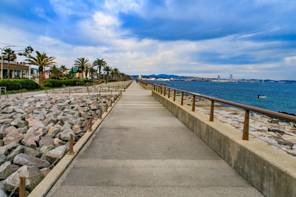 馬堀海岸の遊歩道