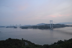 鷲羽山から見た瀬戸大橋