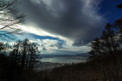 諏訪湖と町