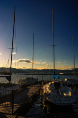 ハーバーの陽が暮れる