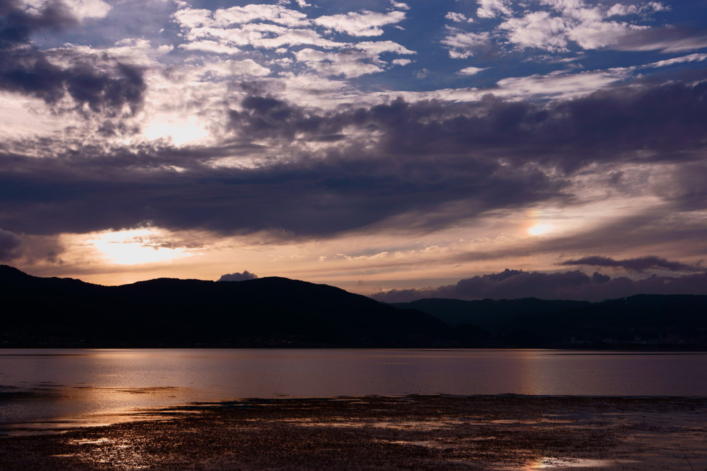 諏訪湖夕景