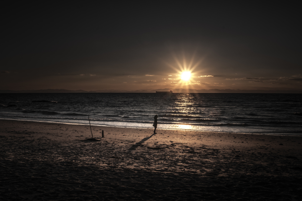 １月１日の夕日