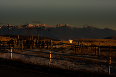 夕方に山をのぞむ