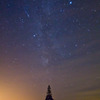 クリスマスツリーと流星