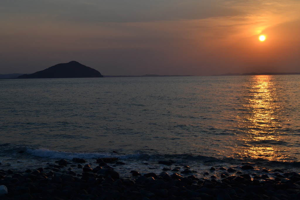 玄界灘の夕日