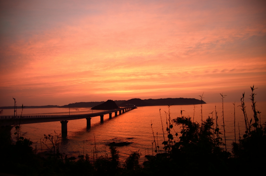 角島の夕景o(^o^)o