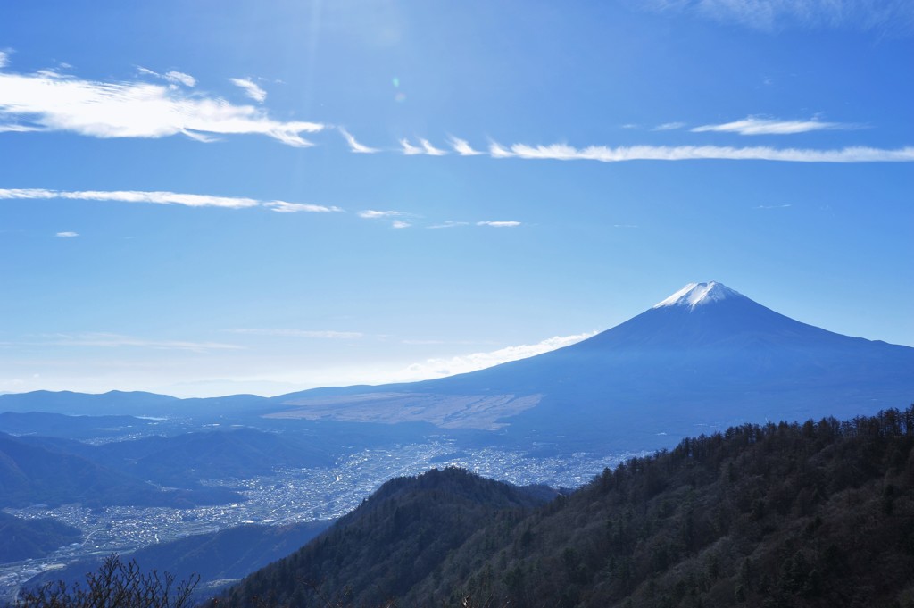 三つ峠山より富士山をのぞむ-1