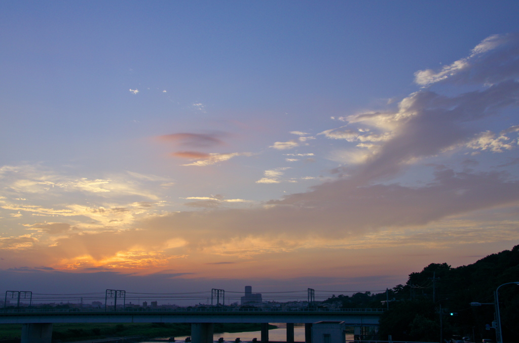 夕陽と雲