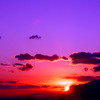 種子島から屋久島へ沈む夕日