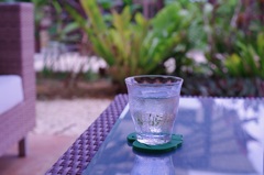  a glass of water in summer