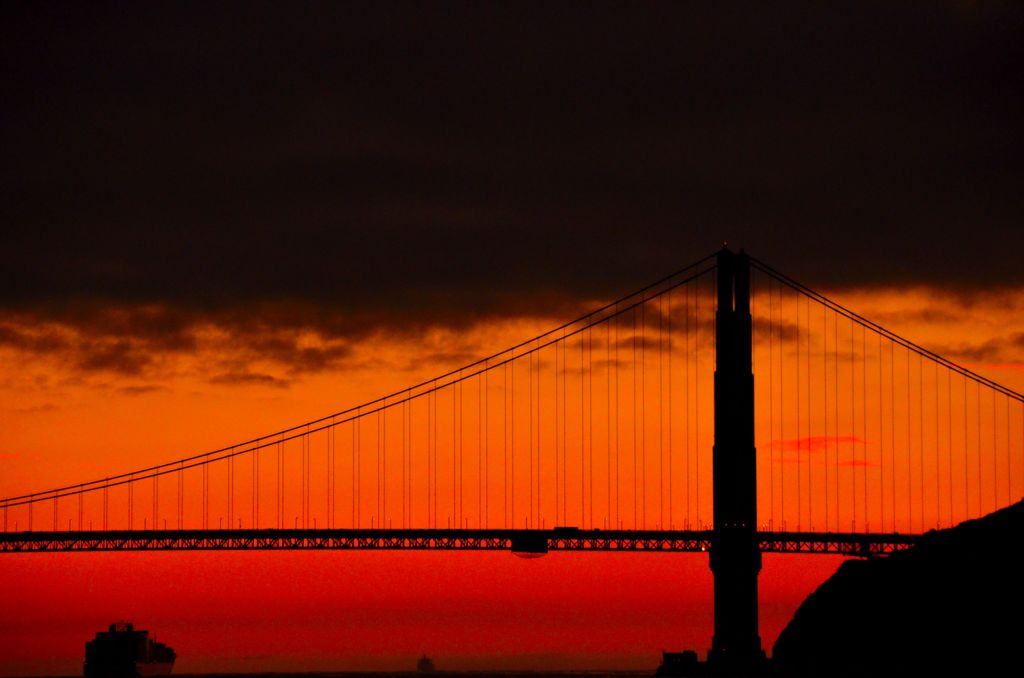 Golden Gate Bridge in sunset