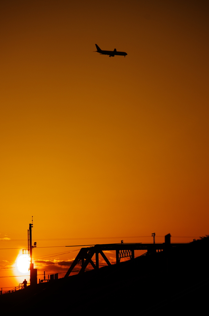 淀川×夕日