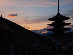 夕暮れの京