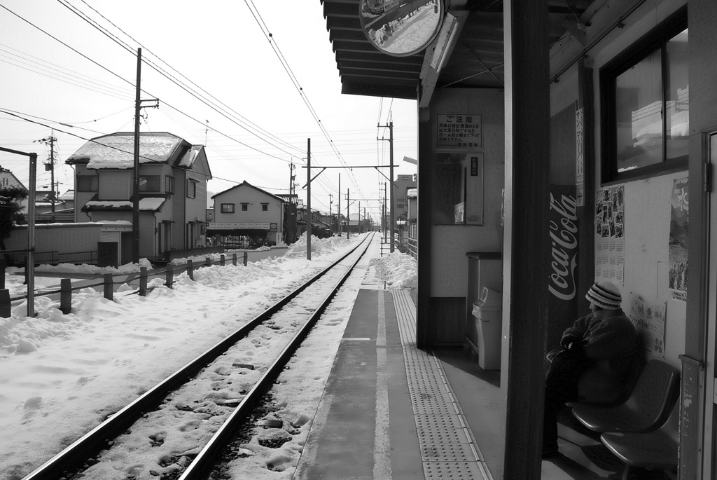 無人駅で
