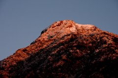 夕日の阿弥陀岳