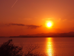 浜名湖の夕日