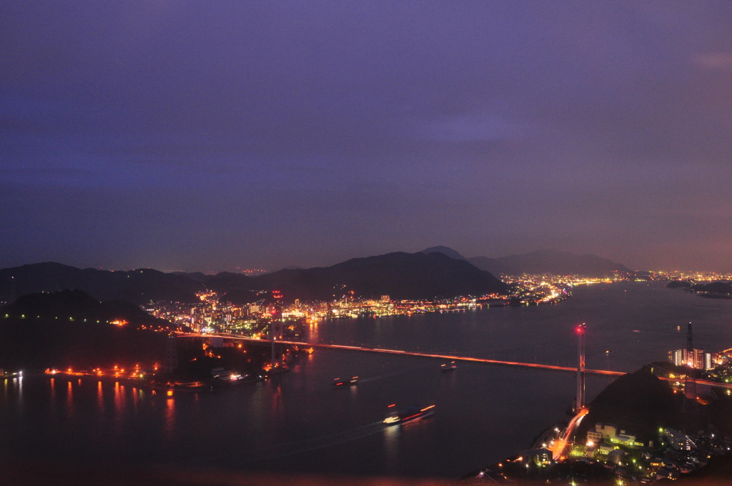 火の山からの夜景