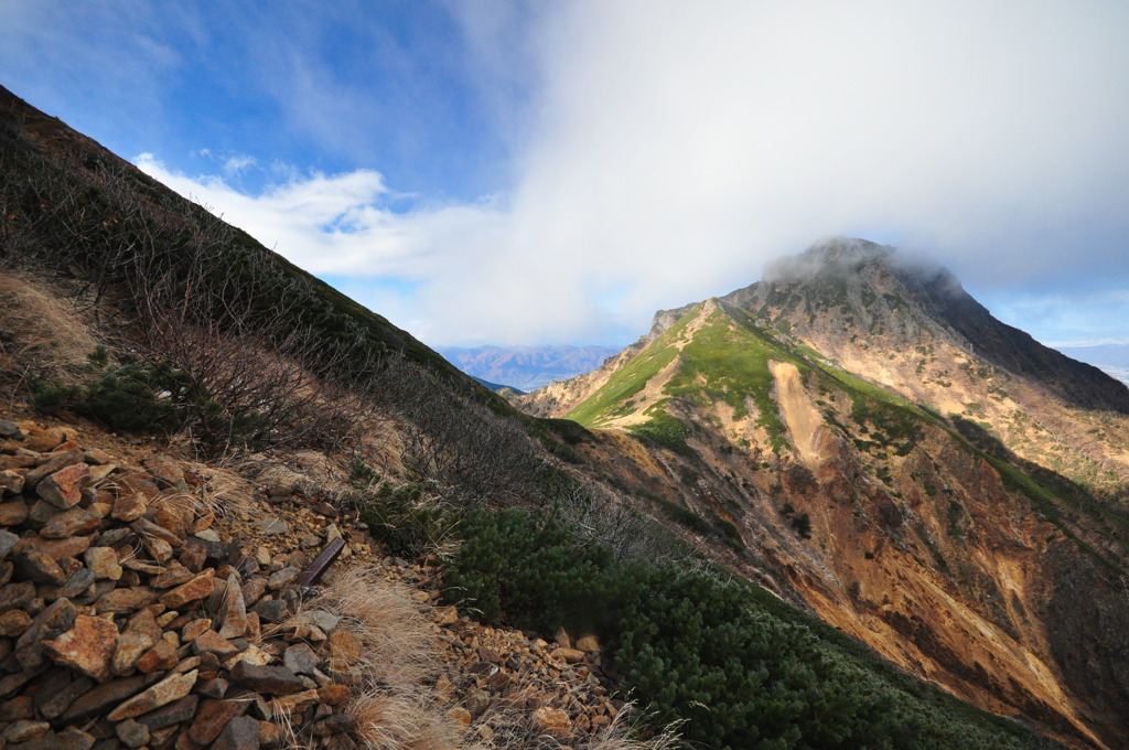 阿弥陀岳を望む