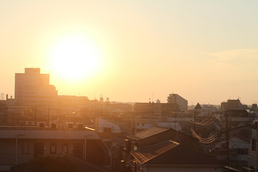 京急から見た夕日