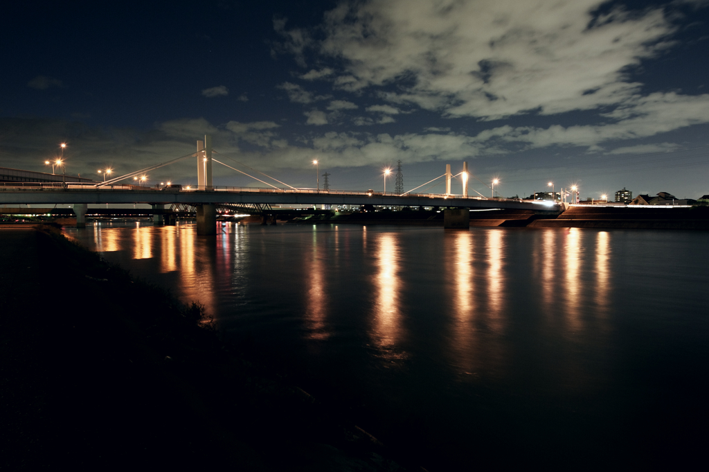 夜景にトライ（大阪市と堺市に架かる）その①