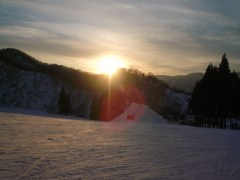 雪山の一日の終わり