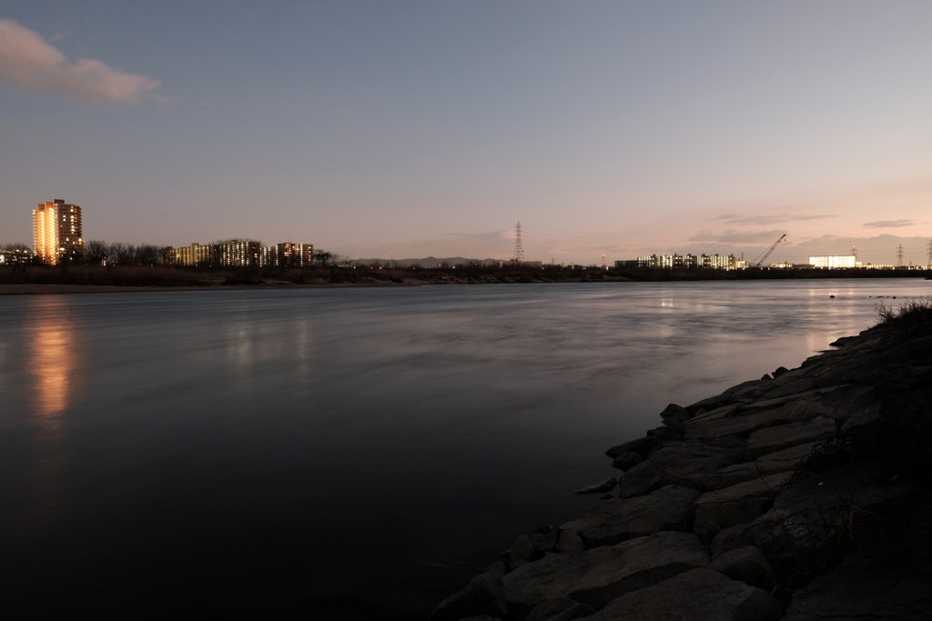 River at night