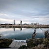 cloudy sky and river