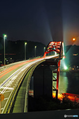 縦構図の第二音戸大橋-夜景