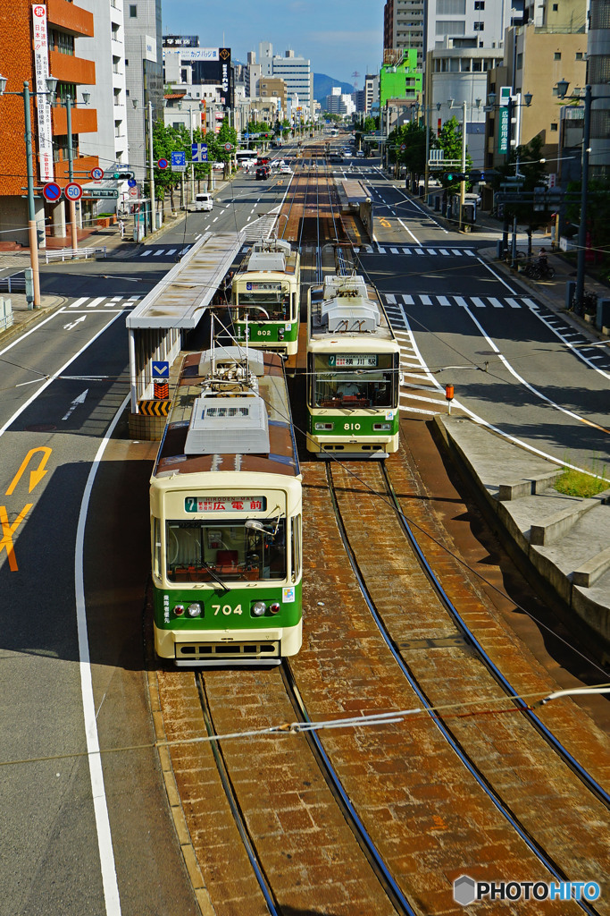 路面電車の街並み