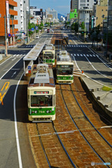 路面電車の街並み