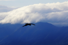 比良山系にかかる雲