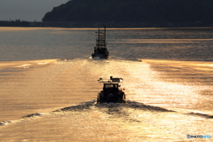 夕焼け２隻