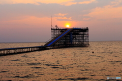 決戦前夜の夕陽