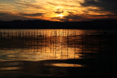 夕日が沈む