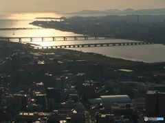大阪夕日
