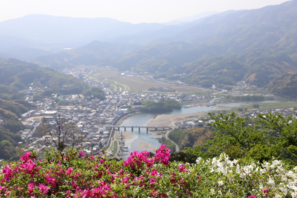 『冨士山×つつじ～肱川』