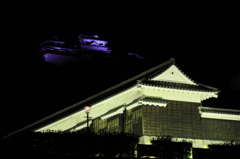 『松山城～ライトアップ①』