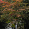 滝と岩場と少しの秋