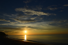 島の夕日