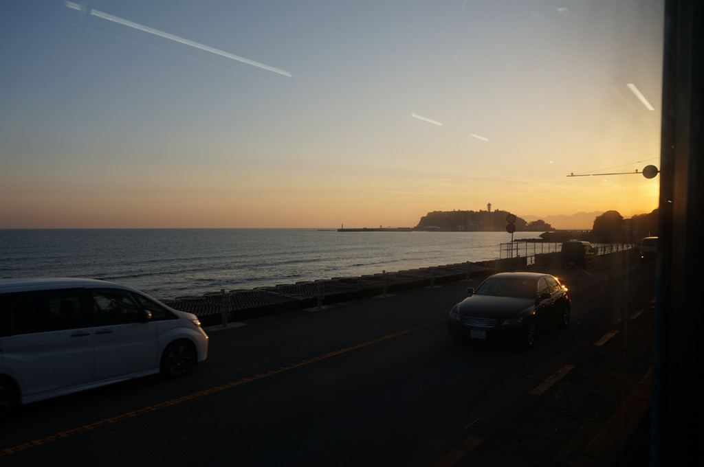 滑らかな夕日