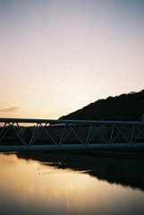 高知鏡川に写る筆山