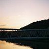 高知鏡川に写る筆山