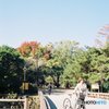 高知城①自転車夫人