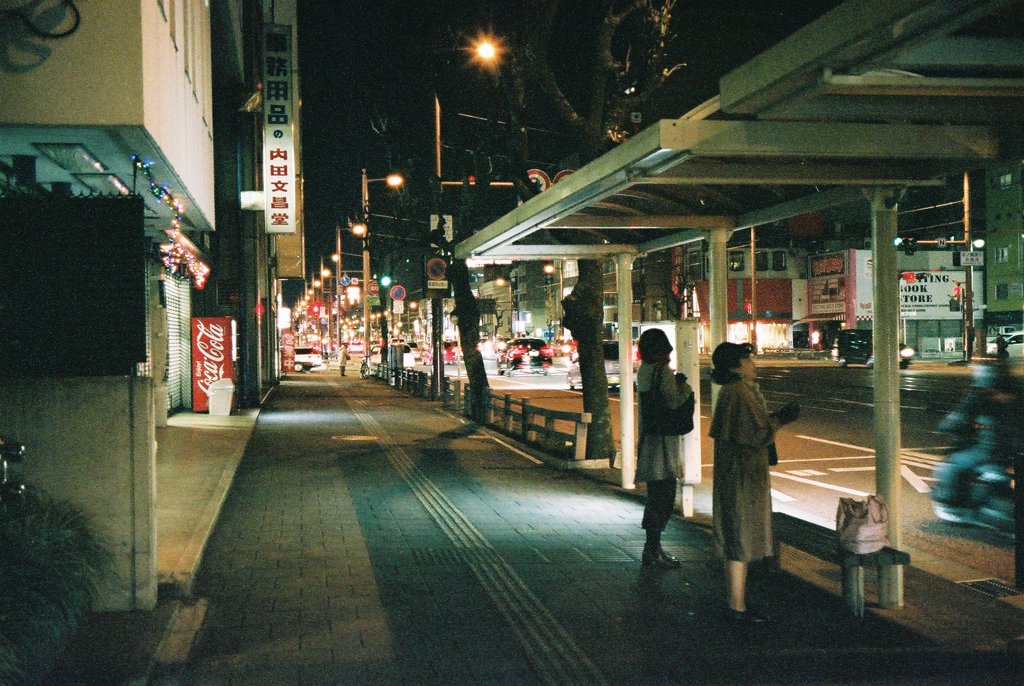 高知の夜、光の回廊