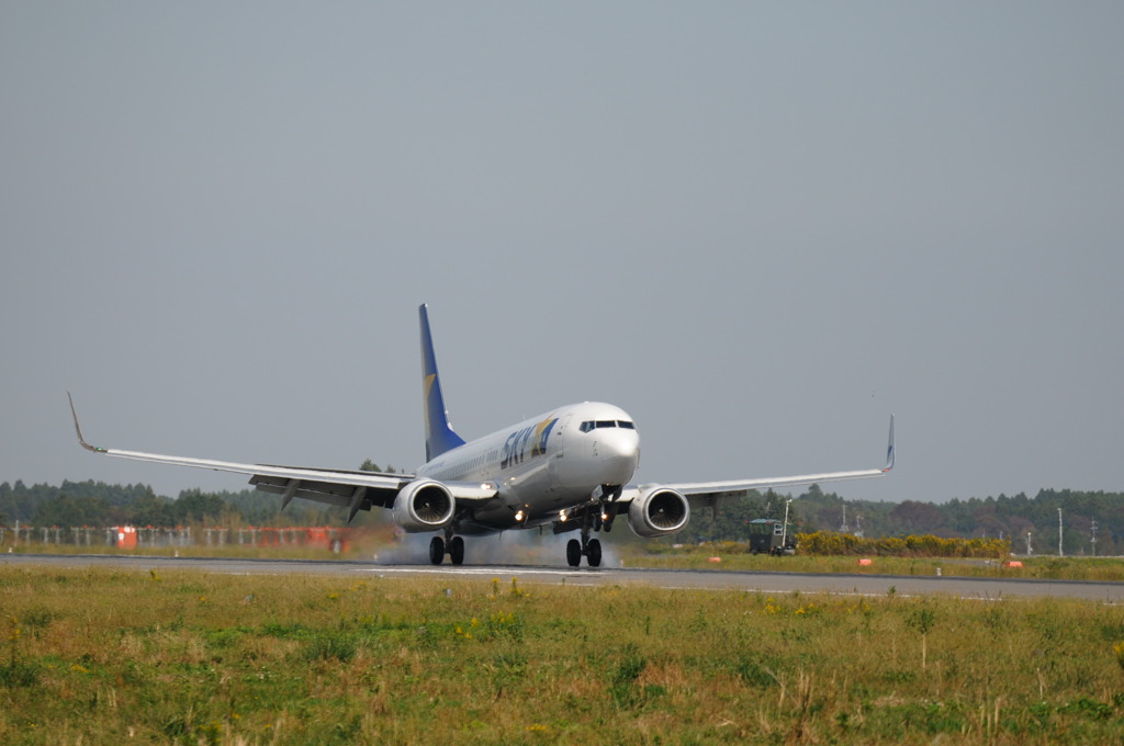 茨城空港　２１Ｒタッチダウン