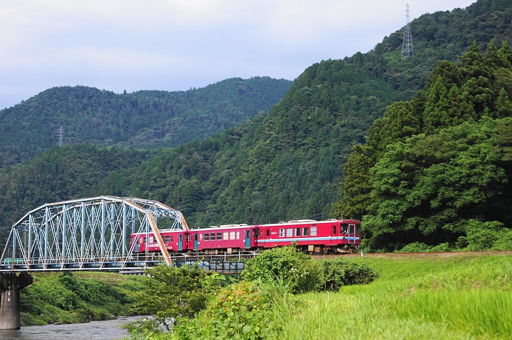 長良川鉄道on長良川