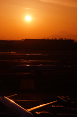 羽田の夕陽