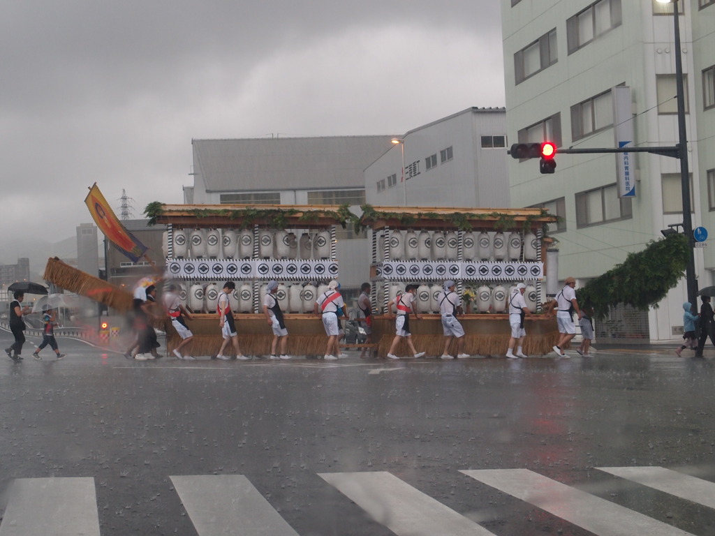精霊船　in ゲリラ豪雨